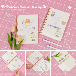 KLONG - Sổ lò xo kép size A5 Caro / Lined - 120 / 200 trang; MS: 592 - 593 - 594 - 595 🐻💕 cho hssv, bujo, quà tặng 🌸