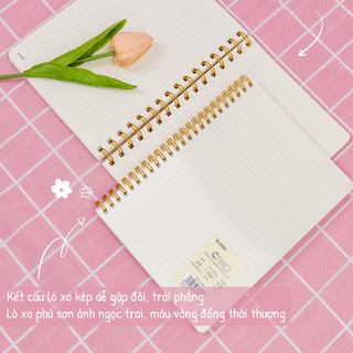 KLONG - Sổ lò xo kép size A5 Caro / Lined - 120 / 200 trang; MS: 592 - 593 - 594 - 595 🐻💕 cho hssv, bujo, quà tặng 🌸