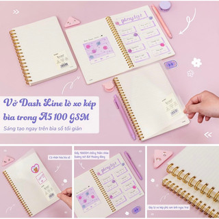 KLONG - Sổ lò xo kép size A5 Caro / Lined - 120 / 200 trang; MS: 592 - 593 - 594 - 595 🐻💕 cho hssv, bujo, quà tặng 🌸