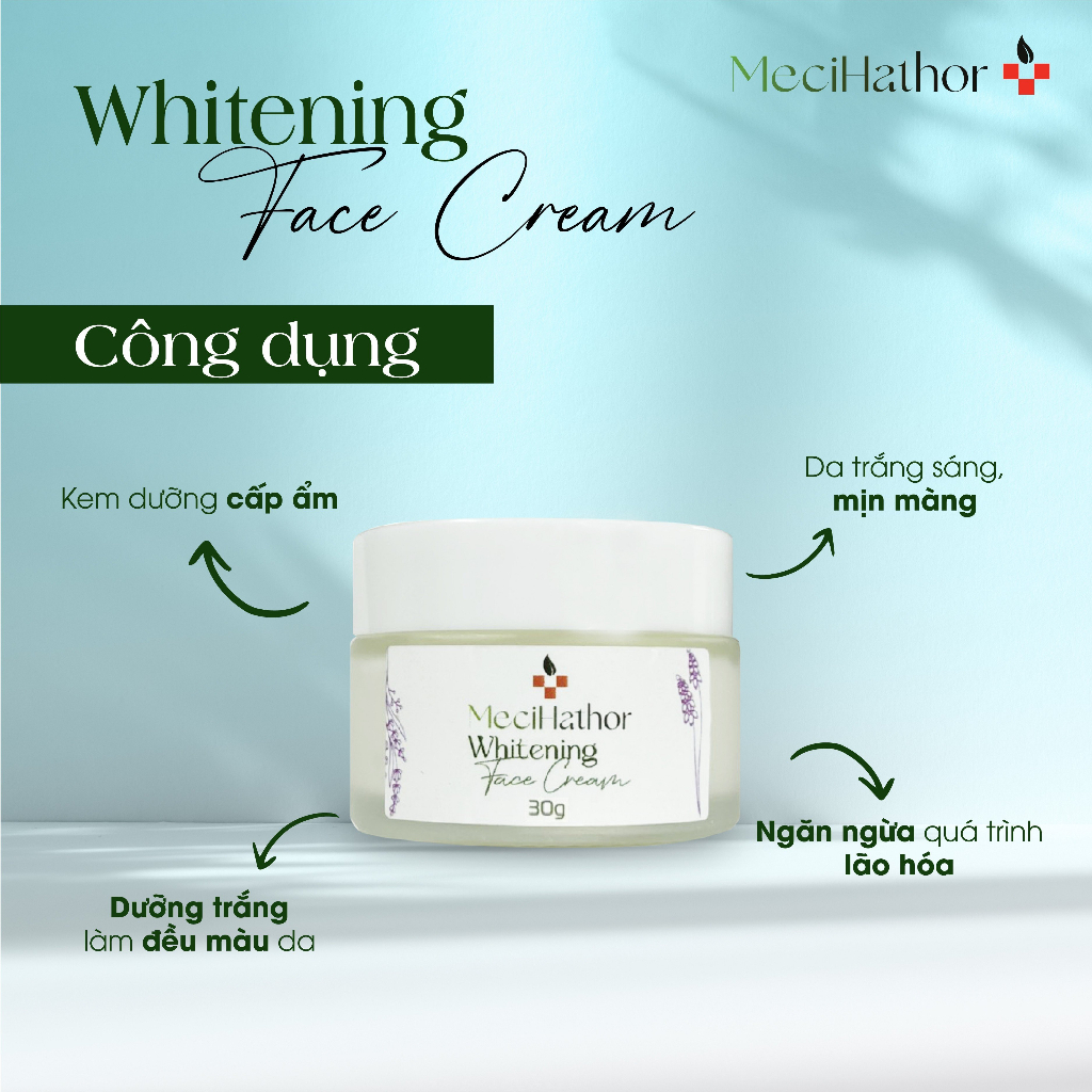 Product image Kem Dưỡng Trắng Da Mặt MECIHATHOR Whitening Face Cream 30g Cấp Ẩm Dưỡng Trắng Mờ Thâm Nuôi Dưỡng Tế Bào Da 1