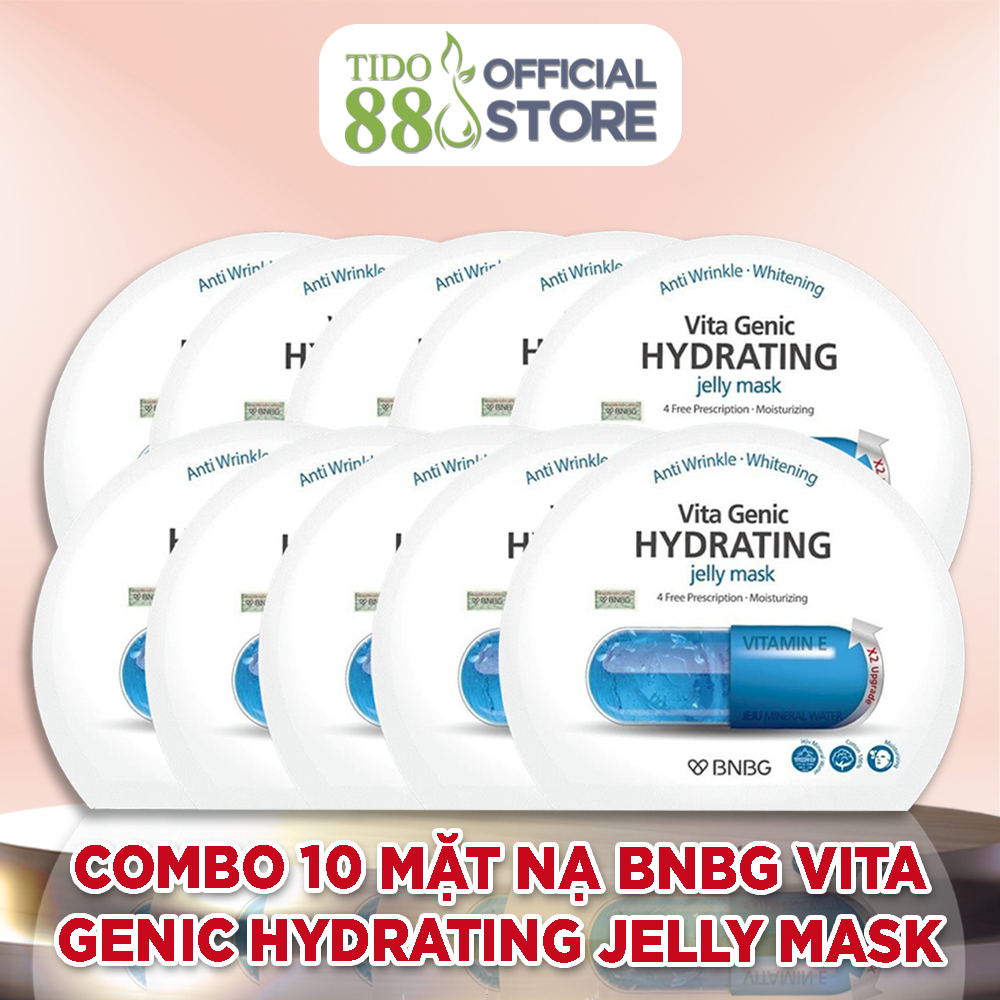 Combo 10 Mặt nạ BNBG dưỡng ẩm cho da Vita Genic Hydrating Jelly Mask 30ml NPP Shoptido