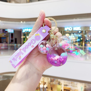 MEOWU Móc khoá đầu chuột Mickey nhũ hình hoạt hình dễ thương