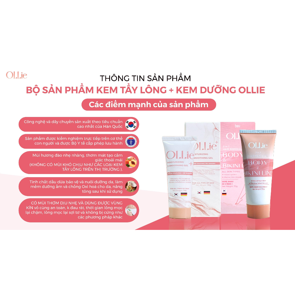 Ảnh Combo 3kem tẩy lông Ollie + 3 kem dưỡng da làm chậm quá trình mọc lông Ollie 4