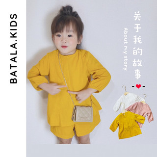 Bộ đồ mùa hè bé gái Batala kids Set đi biển vải đũi xước Nhật cho bé từ 10- 22kg SET_DUITO