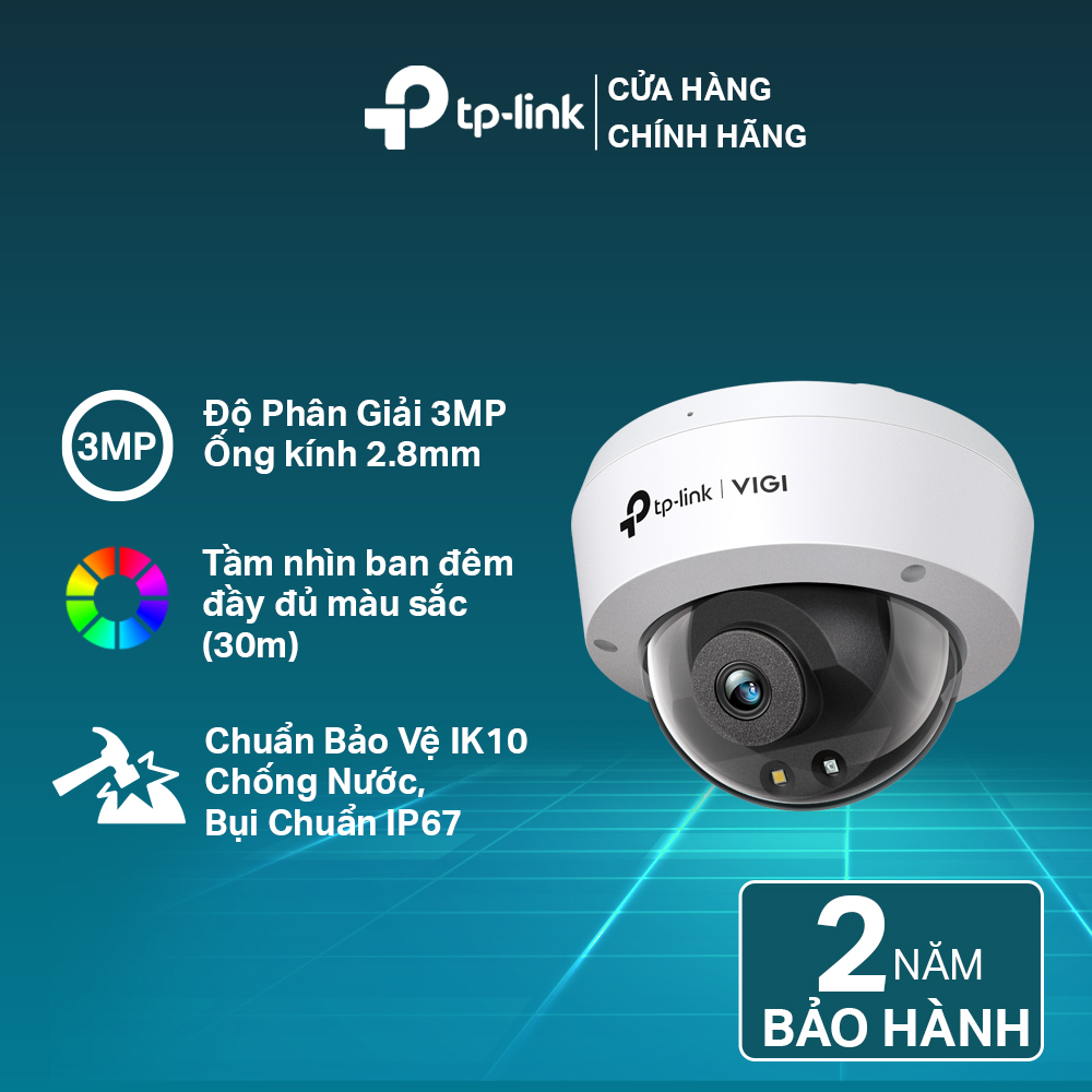 Camera IP TP-Link CCTV VIGI C230 3MP Full Color Ngoài Trời, Phát Hiện Thông Minh