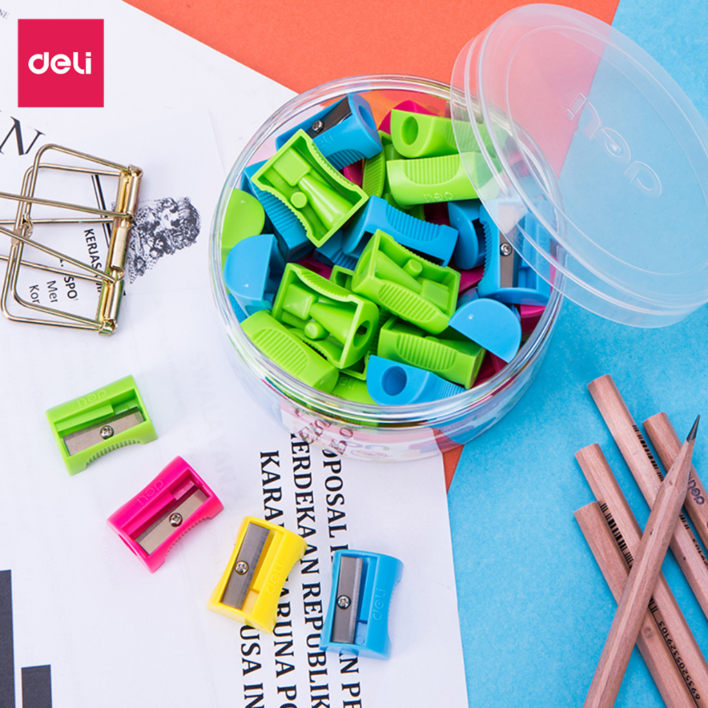 Gọt chì mini Deli Xanh lá/Xanh dương/Hồng/Vàng màu ngẫu nhiên