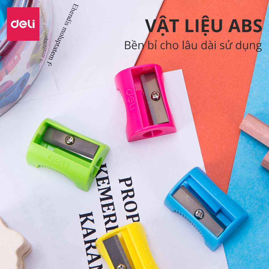 Gọt chì mini Deli Xanh lá/Xanh dương/Hồng/Vàng màu ngẫu nhiên
