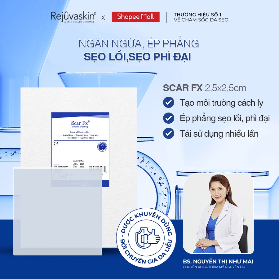 Miếng Dán Ngăn Ngừa Và Ép Sẹo Lồi / Phì Đại Rejuvaskin Scar FX