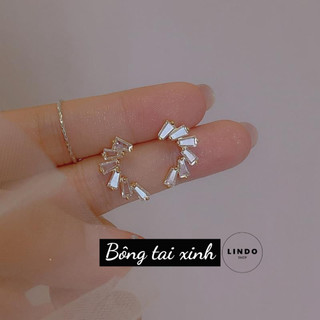 LD110 Bông Tai Kiểu Dáng Độc Lạ LINDO, Bông Tai Thời Trang Phong cách Hàn Quốc Thích Hợp Đeo Nhiều Dịp