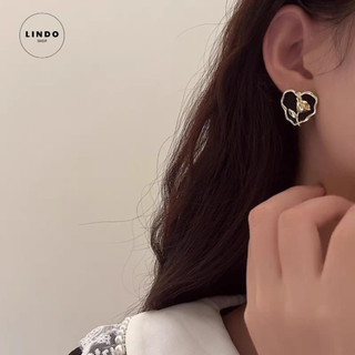 LD111 Bông Tai Hoa Hồng Kiểu Dáng Độc Lạ LINDO, Bông Tai Thời Trang Phong cách Vintage Thích Hợp Đeo Nhiều Dịp