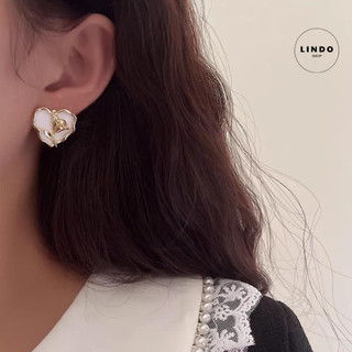 LD111 Bông Tai Hoa Hồng Kiểu Dáng Độc Lạ LINDO, Bông Tai Thời Trang Phong cách Vintage Thích Hợp Đeo Nhiều Dịp
