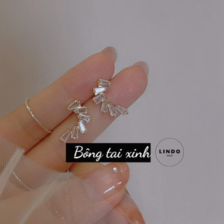 LD110 Bông Tai Kiểu Dáng Độc Lạ LINDO, Bông Tai Thời Trang Phong cách Hàn Quốc Thích Hợp Đeo Nhiều Dịp