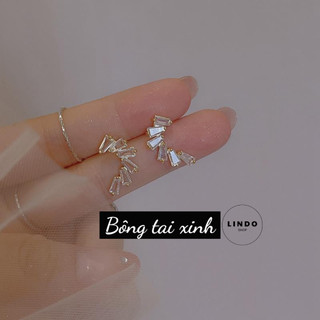 LD110 Bông Tai Kiểu Dáng Độc Lạ LINDO, Bông Tai Thời Trang Phong cách Hàn Quốc Thích Hợp Đeo Nhiều Dịp