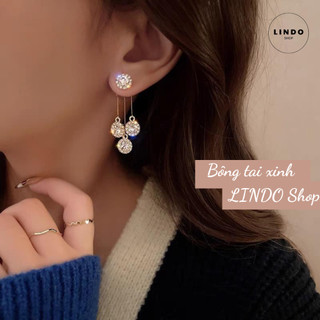 LD114 Bông Tai Dự Tiệc Dáng Dài, Bông Tai Thời Trang Phong Cách Hàn Quốc
