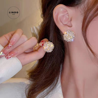LD116 Bông Tai Hoa Xinh LINDO, Bông Tai Thời Trang Phong cách Hàn Quốc Thích Hợp Đeo Nhiều Dịp