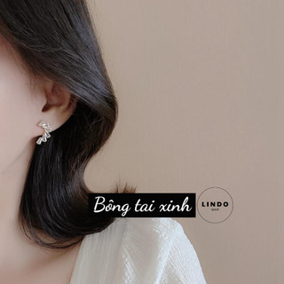 LD110 Bông Tai Kiểu Dáng Độc Lạ LINDO, Bông Tai Thời Trang Phong cách Hàn Quốc Thích Hợp Đeo Nhiều Dịp