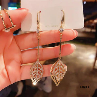 LD113 Bông Tai Chiếc Lá LINDO, Bông Tai Thời Trang Phong cách Hàn Quốc Thích Hợp Đeo Nhiều Dịp