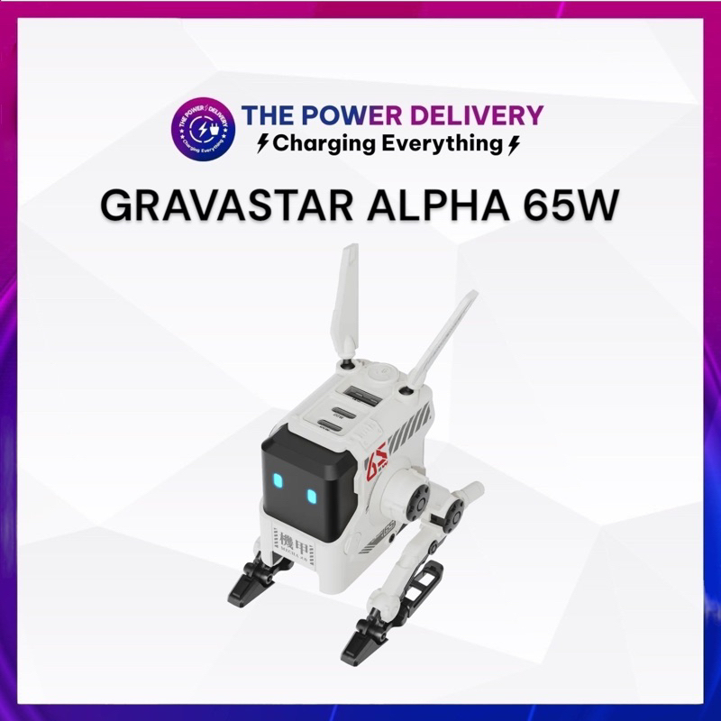 Củ sạc nhanh GravaStar ALPHA65 GAN 65W thiết kế độc đáo hình Robot 2C ...