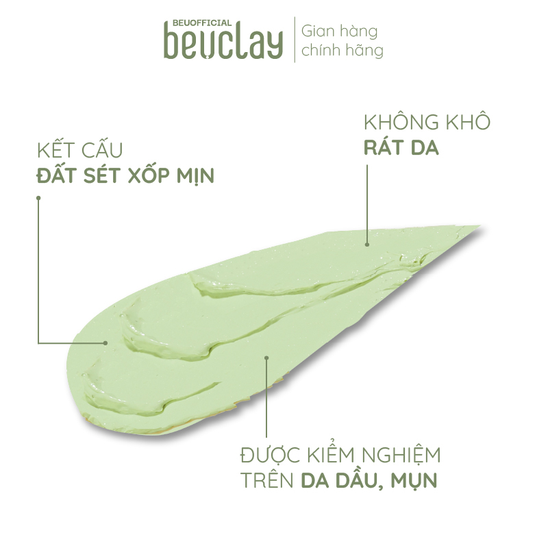 Ảnh Combo 2 mặt nạ đất sét trà xanh BeUclay 70g 2