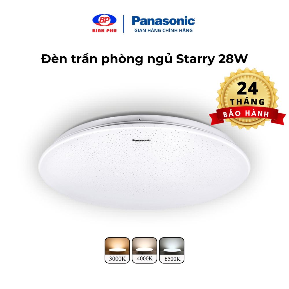 Đèn trần ánh sao Starry Panasonic HHXZ301788 28W cho phòng ngủ hiệu ứng ánh sáng lấp lánh, chế độ ngủ, thư giãn, hẹn giờ