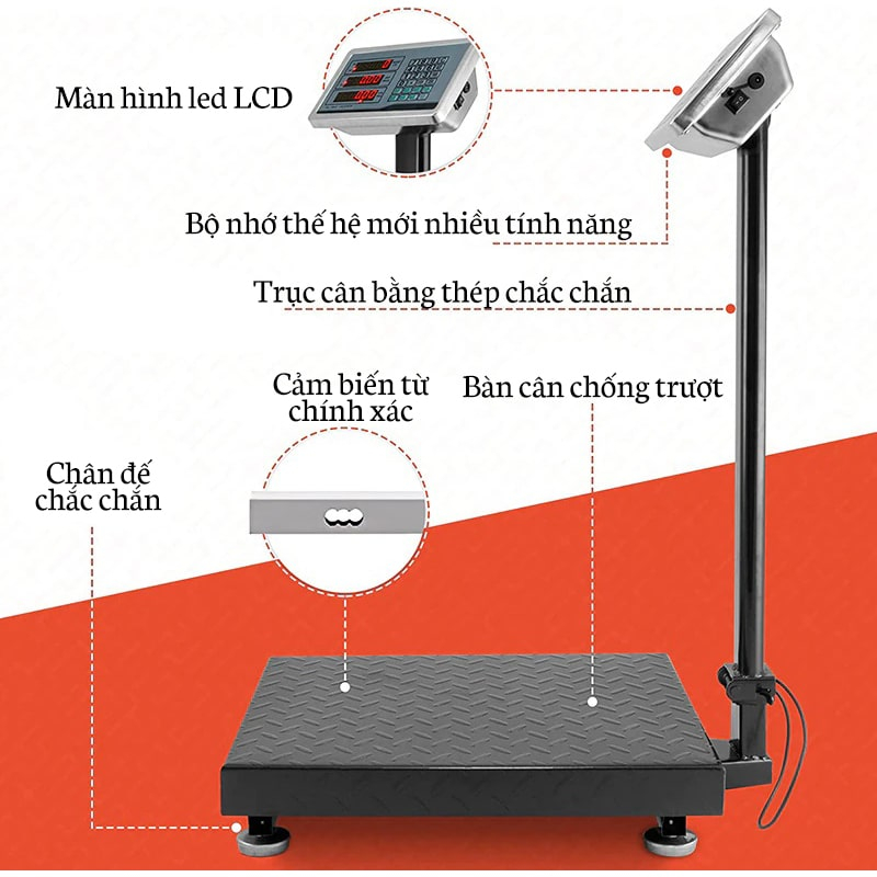 Cân bàn điện tử công nghiệp 150kg, cân nhà kho gấp gọn