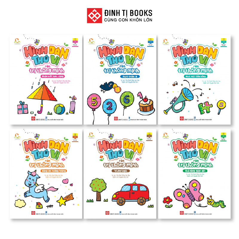 Ảnh Sách - Hình dán thú vị rèn trí thông minh - Phát triên IQ và Nhận biết hình dạng - Cho trẻ 2 - 6 tuổi - Đinh Tị Books 1