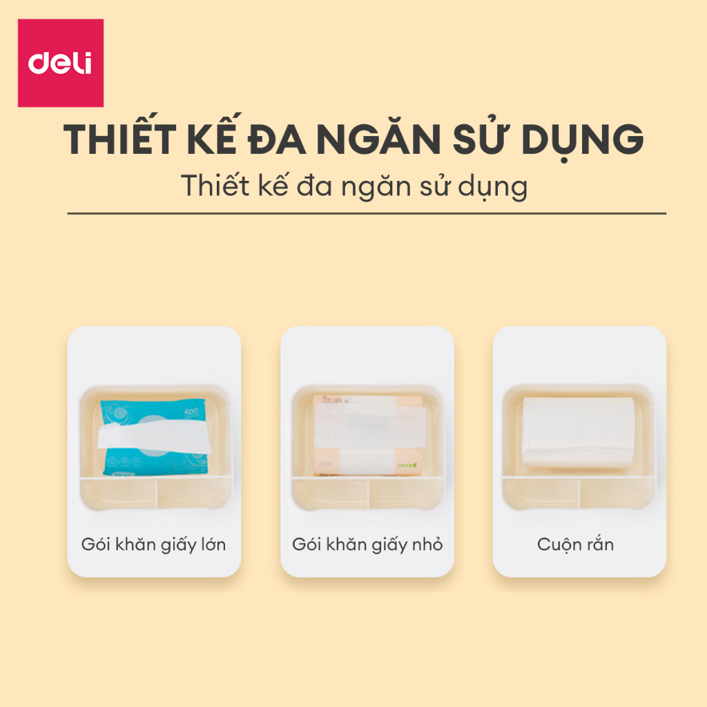 Hộp đựng giấy ăn để bàn nhiều ngăn tiện lợi đa năng hộp đựng khăn giấy bằng nhựa PP cao cấp