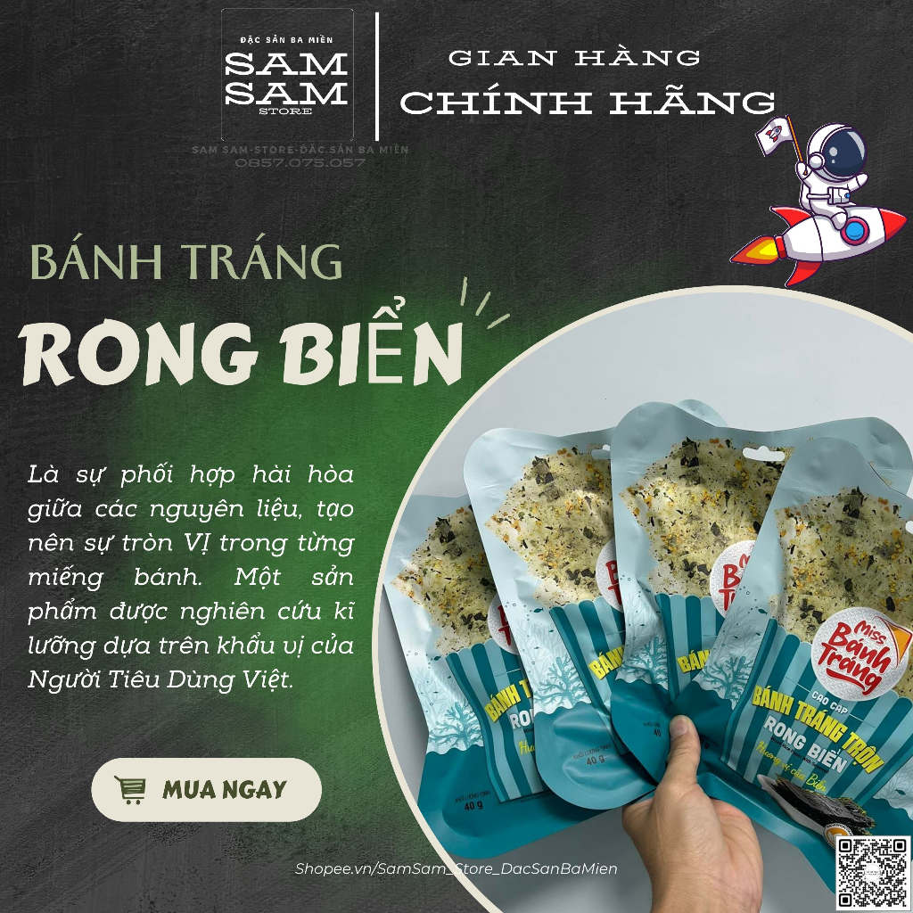 [RongBiểnTúiLớn] Bánh Tráng Trộn Ăn Liền SiZe Túi Lớn Trọng Lượng 40g Hương Vị Rong Biển Đặc Biệt Thơm Ngon Giá Hấp Dẫn