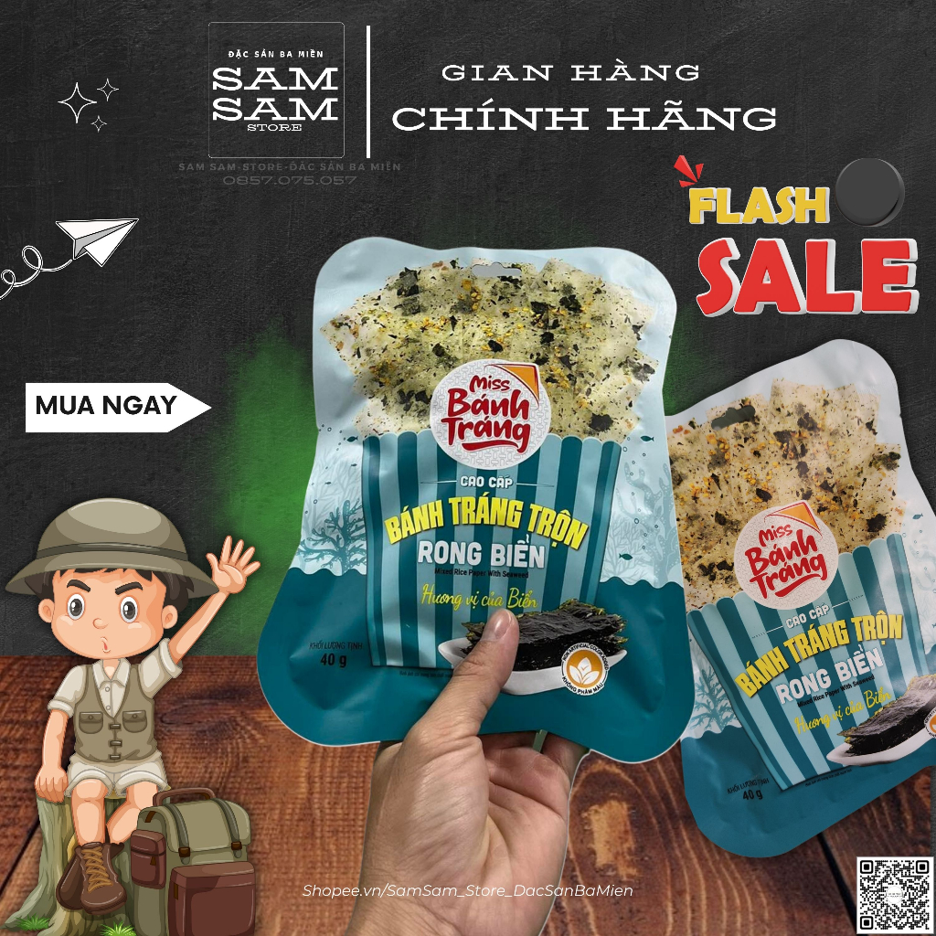 [RongBiểnTúiLớn] Bánh Tráng Trộn Ăn Liền SiZe Túi Lớn Trọng Lượng 40g Hương Vị Rong Biển Đặc Biệt Thơm Ngon Giá Hấp Dẫn
