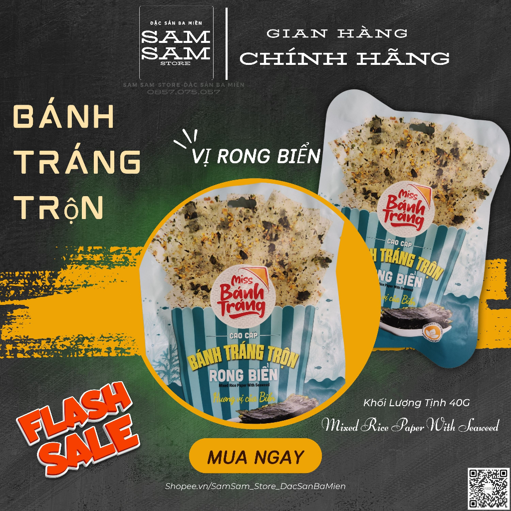 [RongBiểnTúiLớn] Bánh Tráng Trộn Ăn Liền SiZe Túi Lớn Trọng Lượng 40g Hương Vị Rong Biển Đặc Biệt Thơm Ngon Giá Hấp Dẫn