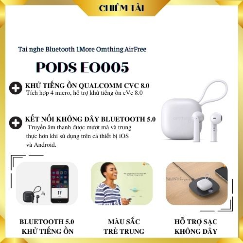 Tai nghe Bluetooth 1More Omthing AirFree Pods EO005 | Shopee Việt Nam