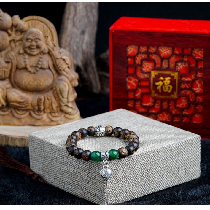 Vòng Tay Trầm Hương Sánh Chìm Mix Đá Charm - Trầm Hương Tự Nhiên - Trầm Hương Việt - Vòng Tay Phong Thủy - Đủ Size