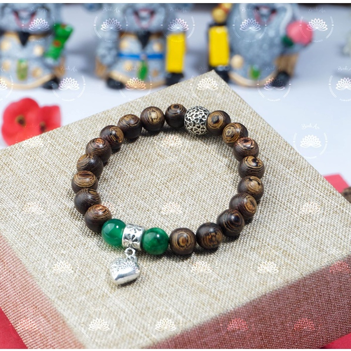 Vòng Tay Trầm Hương Sánh Chìm Mix Đá Charm - Trầm Hương Tự Nhiên - Trầm Hương Việt - Vòng Tay Phong Thủy - Đủ Size