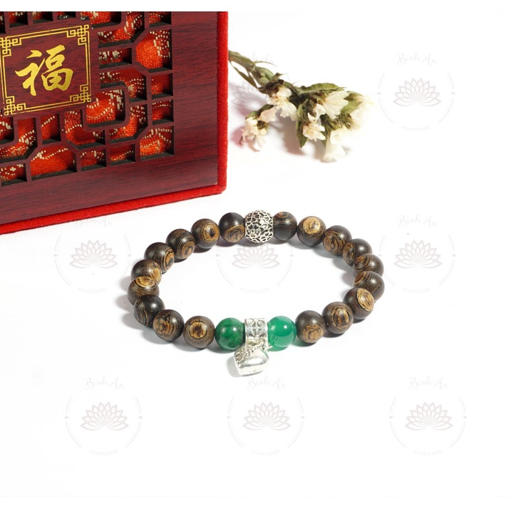 Vòng Tay Trầm Hương Sánh Chìm Mix Đá Charm - Trầm Hương Tự Nhiên - Trầm Hương Việt - Vòng Tay Phong Thủy - Đủ Size
