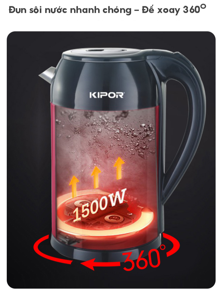 Ảnh Ấm siêu tốc KIPOR KP-A266 dung tích 3.2L 2