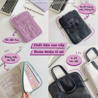 Túi chống sốc i pad & Laptop đa năng Premium by MèoBer - Thiết kế tinh gọn, chất liệu da cao cấp, chia ngăn linh hoạt