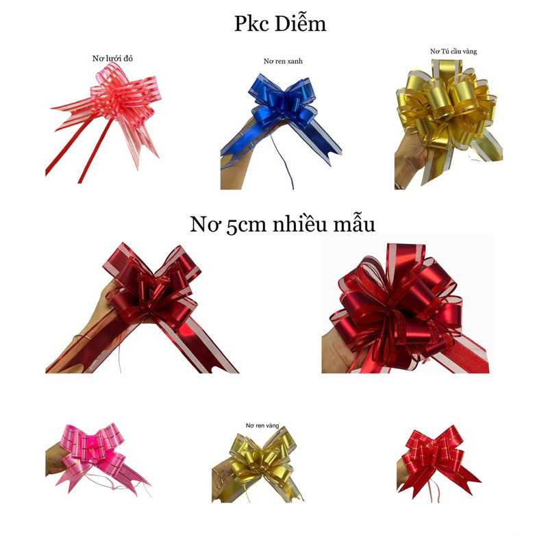 1 Bịch 10 nơ rút 5cm, Nơ rút tú cầu, Nơ xe hoa | Shopee Việt Nam