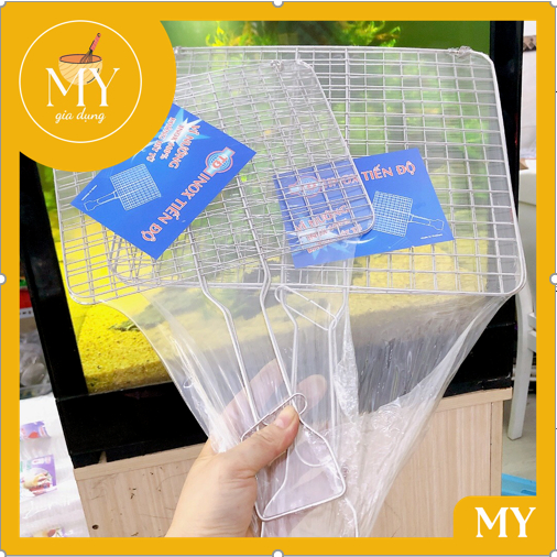 Vỉ  kẹp nướng thịt - nướng cá - Vỉ  inox Tiến Độ cao Cấp Inox 304