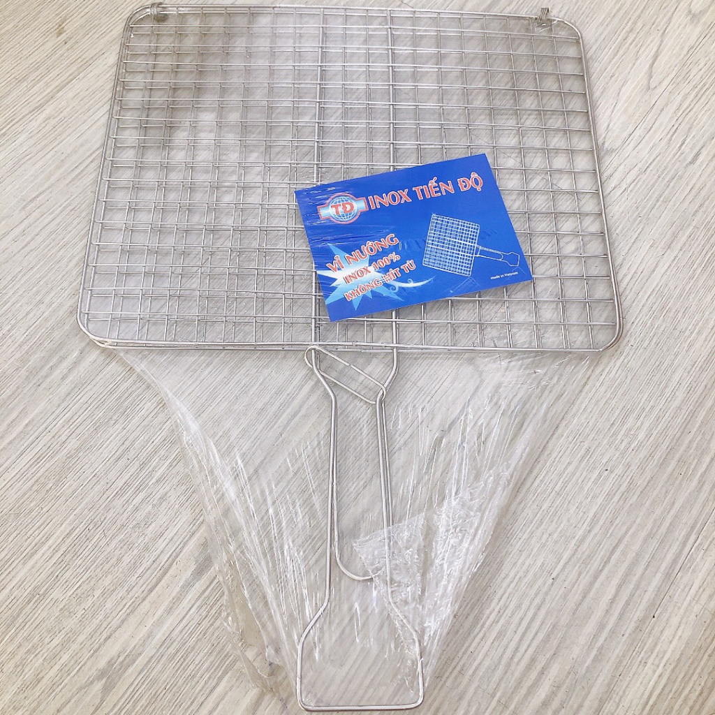 Vỉ  kẹp nướng thịt - nướng cá - Vỉ  inox Tiến Độ cao Cấp Inox 304