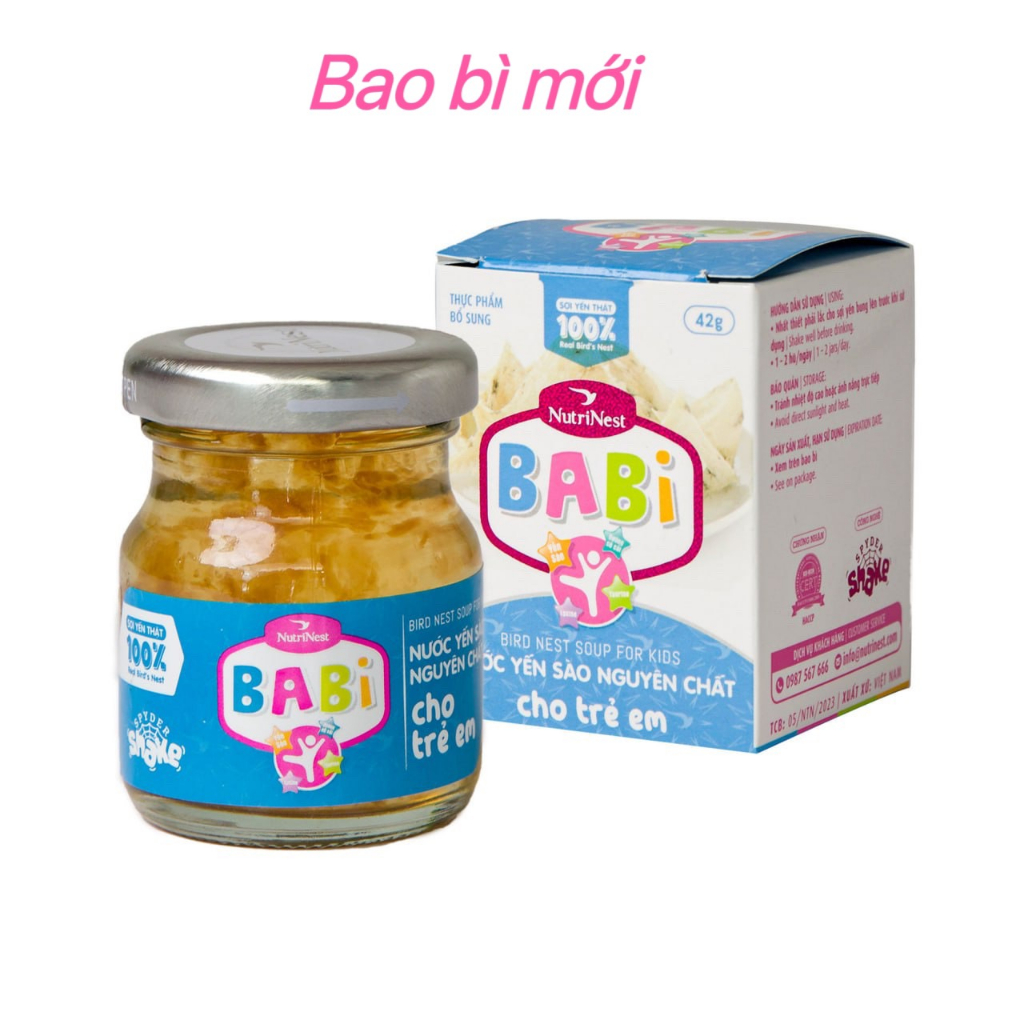 Babi Nước Yến Sào Cho Trẻ Em Sợi Yến Thật 100% - NUTRINEST - Hũ Đơn (42g)