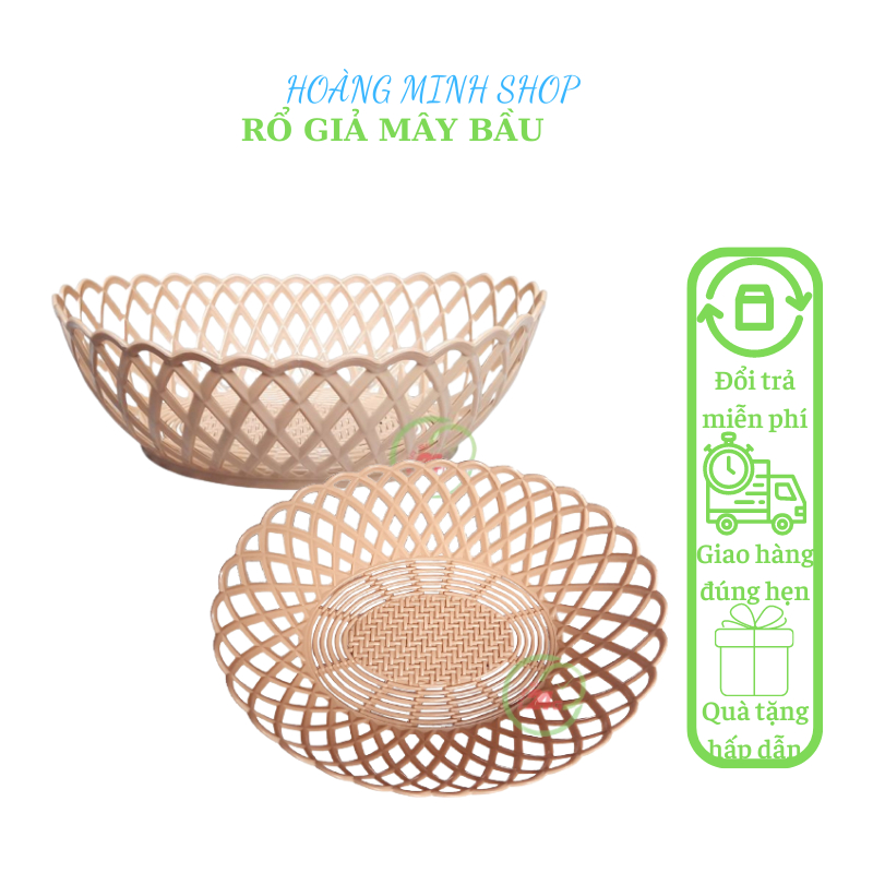 Combo 5 Cái Rổ nhựa giả mây bầu dục to đựng rau, củ, quả 3347 | Shopee ...