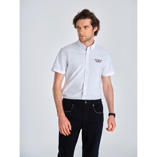 Beverly Hills Polo Club - Áo sơ mi ngắn tay ngắn tay Nam Slim Fit WT Trắng- CMSSS23TL005