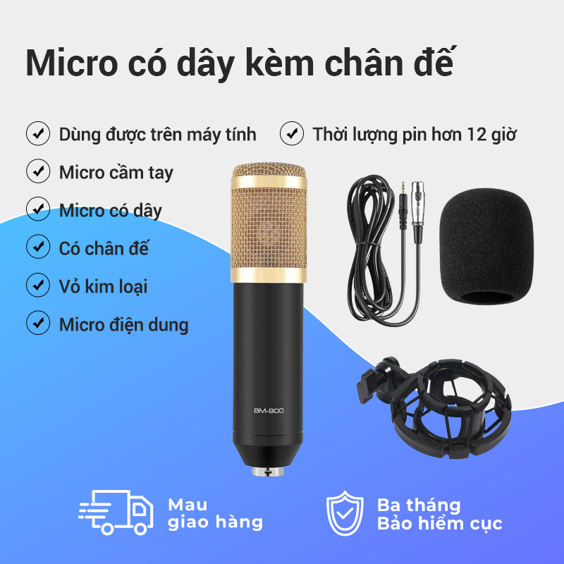 Combo Soundcard V8 AQTA Chính Hãng Bluetooth + Mic Karaoke Livetream BM