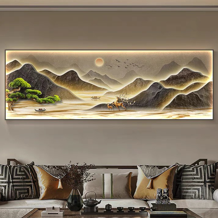 Tranh Điện, Tranh Pha Lê Khung Hợp Kim Cao Cấp, Tranh Phong Thủy, Tranh  treo Tường Tích Hợp Đèn Led Điều Khiển Từ Xa | Shopee Việt Nam