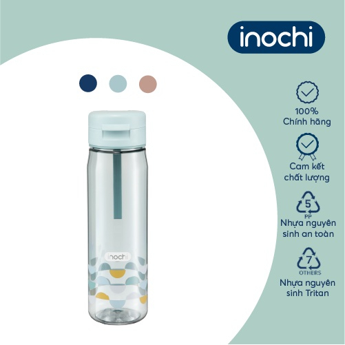 Bình nước Inochi - Kita Fami 350/500/700ml (Nhiều màu), chất liệu Tritan, an toàn cho bé