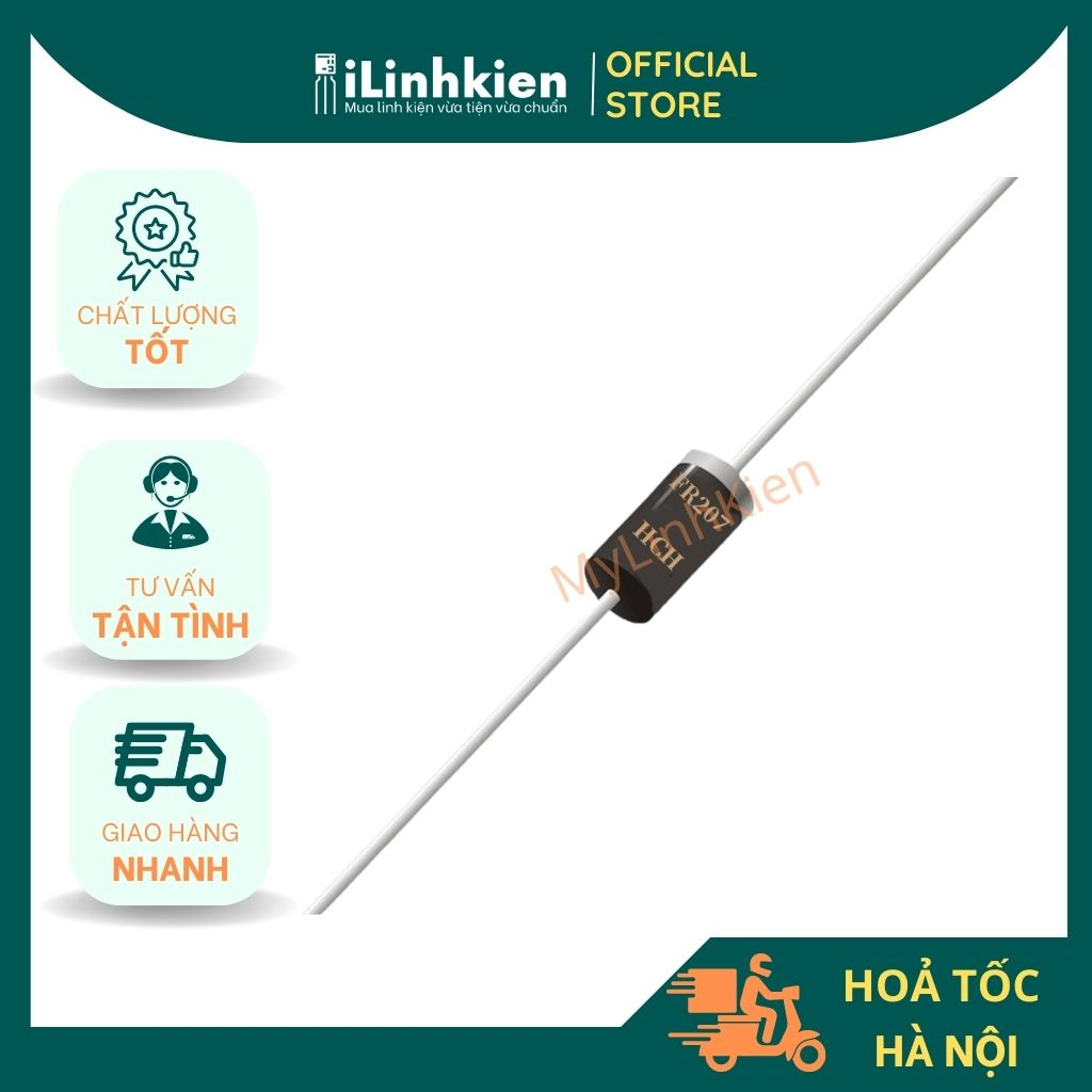 FR207 Diode xung 2A 1000V DIP đóng dây chất lượng cao túi 10 con ...