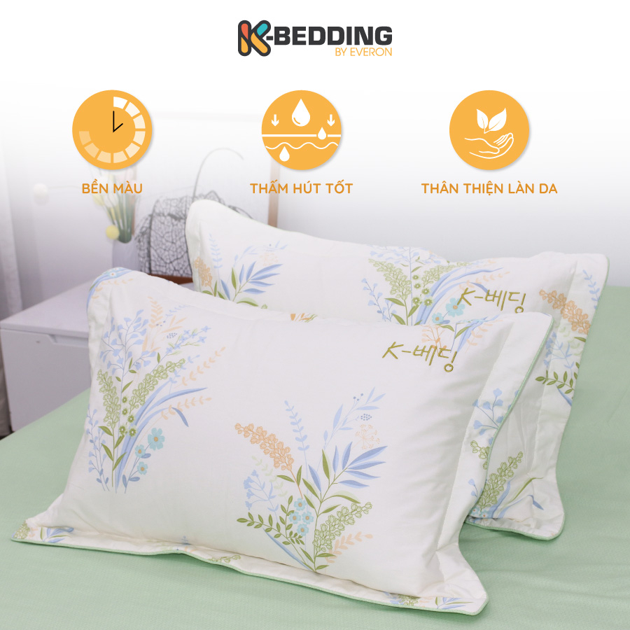 Ảnh Vỏ Gối Nằm Chần Bông Cotton Hàn Quốc KBedding by Everon 45x65cm ( 1 cặp) 1