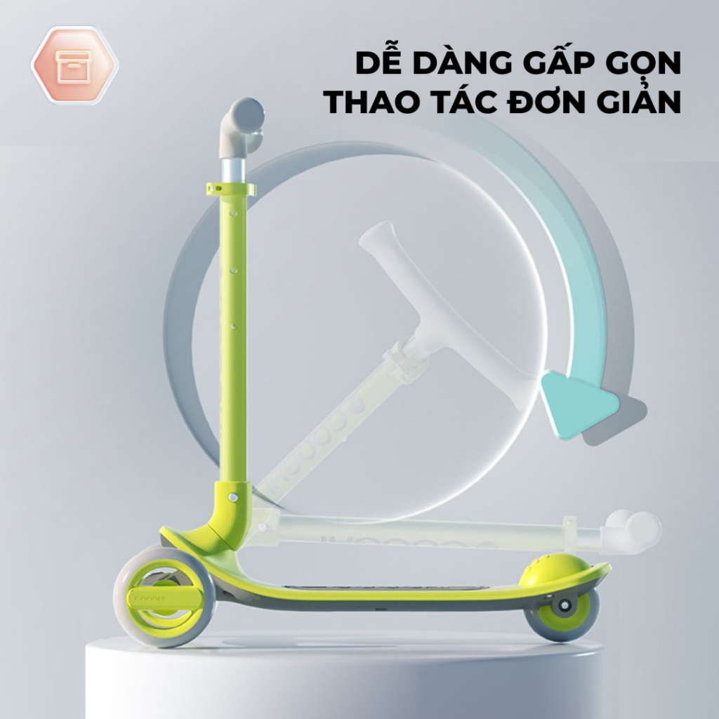 Ảnh Xe trượt scooter cho bé Cooghi Q1, 3-10 tuổi, bánh LED phát sáng, gấp gọn, siêu nhẹ 2