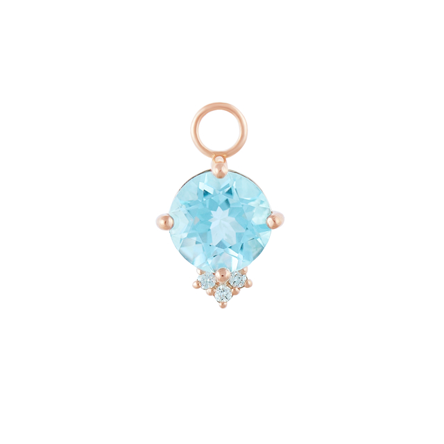 Ảnh PRIMA Charm Bông Tai  9K - Kim Cương & Đá Sky Blue Topaz (1 Chiếc) - BST HUGGIE 1