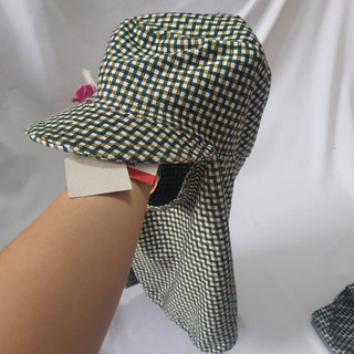Mũ chống nắng 2 lớp thun mũ nón kèm khẩu trang chống nắng cho nữ mềm dẻo mát - Thun kẻ